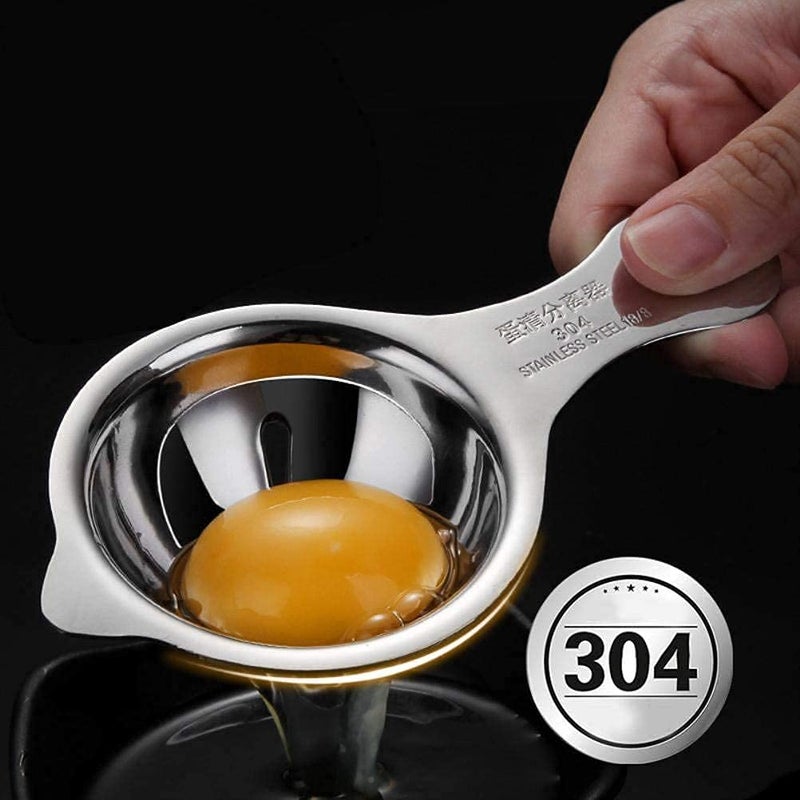 Primetan Stainless Steel 304 Grade Egg Separator Egg Yolk White Separator Egg Strainer Filter Kitchen Bake ToolDishwasher Safe Pack of 1 PCS - Image 5
