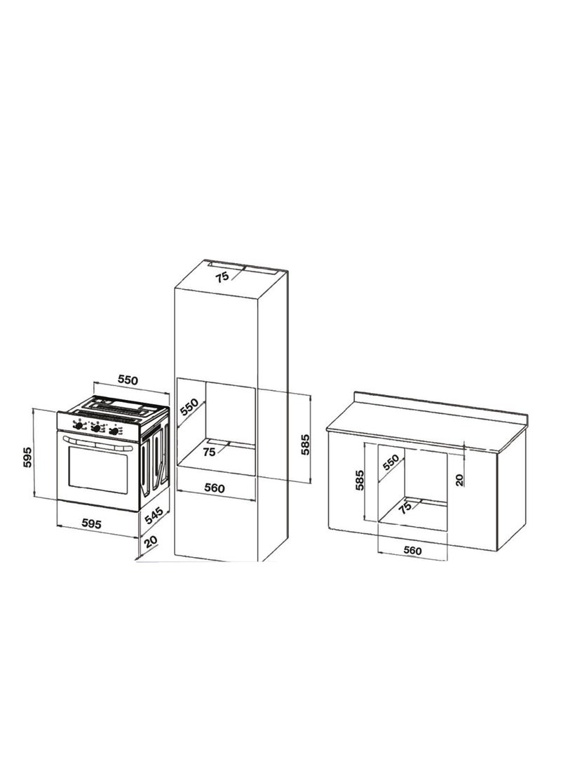 kitchen Pro - Built-in Electric Oven - 60 CM - 6 Functions - 66 Liters - Distribution Fan - Made in Italy - KP606/EL - Image 1