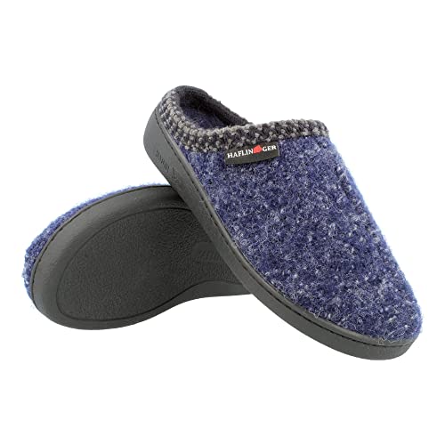 HAFLINGER Unisex at Nordkap Wool Hard Sole Slippers Blue (Navy 76) EU 36 - Image 2