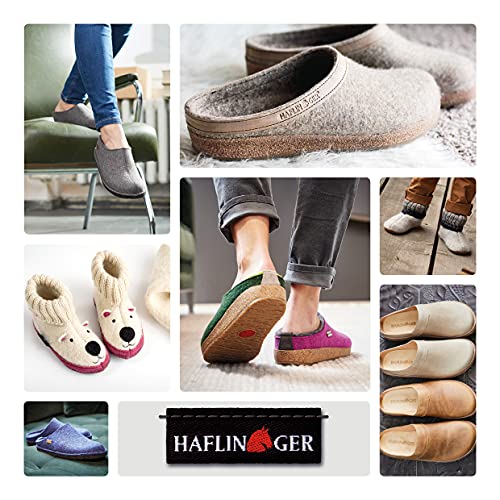 HAFLINGER Unisex at Nordkap Wool Hard Sole Slippers Blue (Navy 76) EU 36 - Image 3