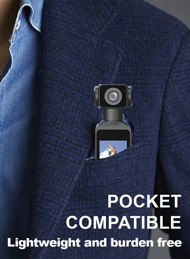 Vlogging Action Camera with 1.33-inch Screen, Handheld 5K Video Camera Camcorder, UHD 5K 60fps WiFi, Pocket Digital Body Camera, 270° Rotable Lens, 6-Axis Gyroscope, Mic Included, Included 128G TF Card, for Photography - Image 5