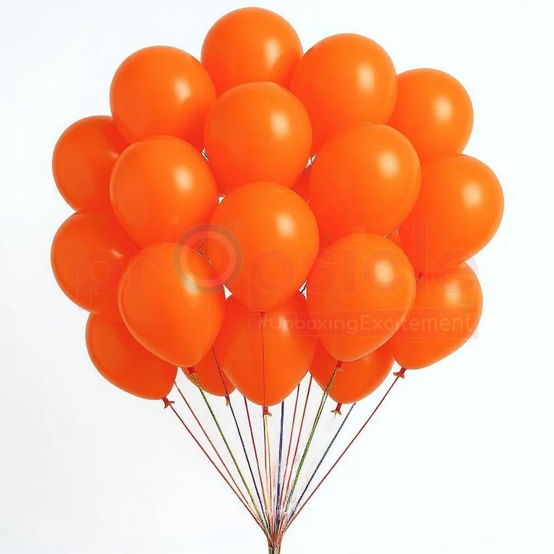 Propsicle Orange HD Metallic Balloons Pack Orange Theme Kids Birthday Party Decoration Bachelorette Party Balloon Anniversary Item  Pack of 50 Balloons - Image 2