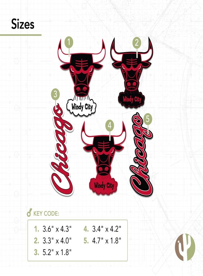 Desert Cactus Chicago Bulls Sticker NBA Officially Licensed Vinyl Decal Laptop Water Bottle Car Scrapbook (Vintage T2-B) - Image 4