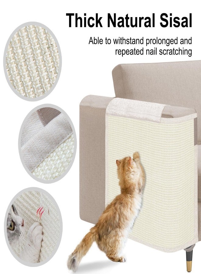 Oroonoko Cat Scratch Sofa Protector,23.6" L*19.7" W Cat Scratch Furniture Protector Pad, Couch Arm Sheild with Natural Sisal for Protecting Couch Sofa Chair Furniture(Beige/Right Handed) - Image 4