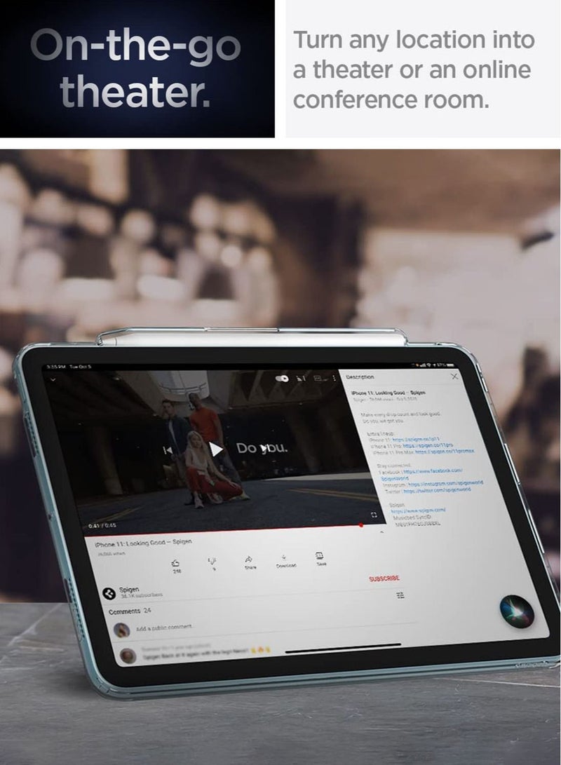 Spigen Air Skin Hybrid S Case Cover for iPad Air 5th Generation (2022) / iPad Air 4th Gen (2020) 10.9 Inch With Pencil Holder - Crystal Clear - Image 3