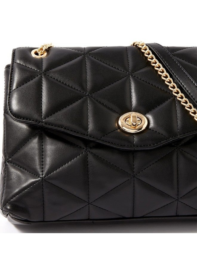 Accessorize London Women's Black Faux Leather Eva Quilt Shoulder Sling bag| Crossbody Bag for Parties| Functions| College |Office - Image 4