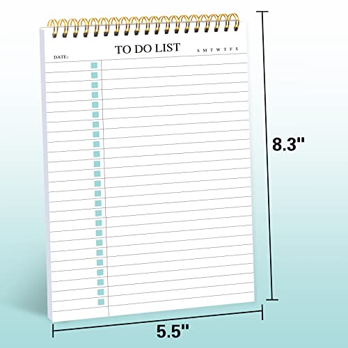 KAICN To Do List Notepad 3 Pack, Undated Daily Planner Notepad With To Do List Notebook Checklist Planner Spiral Waterproof Notepad for Office Supplies, School Planner, 52 Sheets/Pack, 5.5"*8.3" A5 Size - Image 3