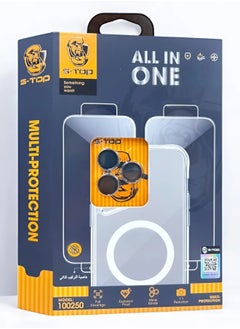 The new full protection package for iPhone 13 with a cover that supports wireless charging (MagSafe), complete protection for your device against scratches and falls, the original package from S-TOP