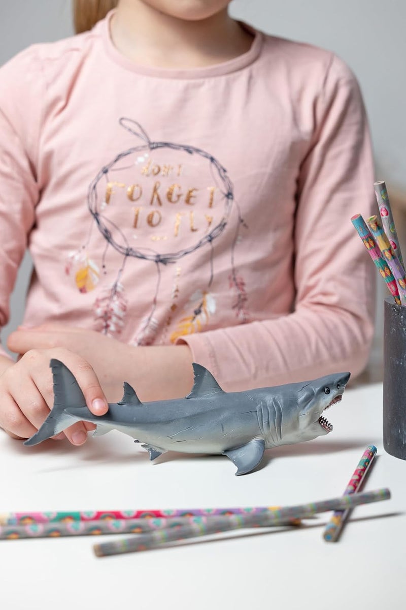 Papo تمثال ميغالودون الواقعي من بابو للأعمار 3 سنوات فما فوق - مجموعة الديناصورات - مطلي يدويًا - عالي التفاصيل - متين وتعليمي - فكرة هدية - قابل للجمع - لعبة ميغالودون - سمكة ما قبل التاريخ - Image 2