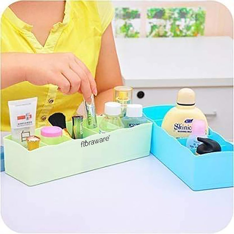 Floraware Plastic Storage Box Drawer Organizer Underwear Innerwear Socks Undergarments Storage Drawer Organiser set 4 Multicolour - Image 5
