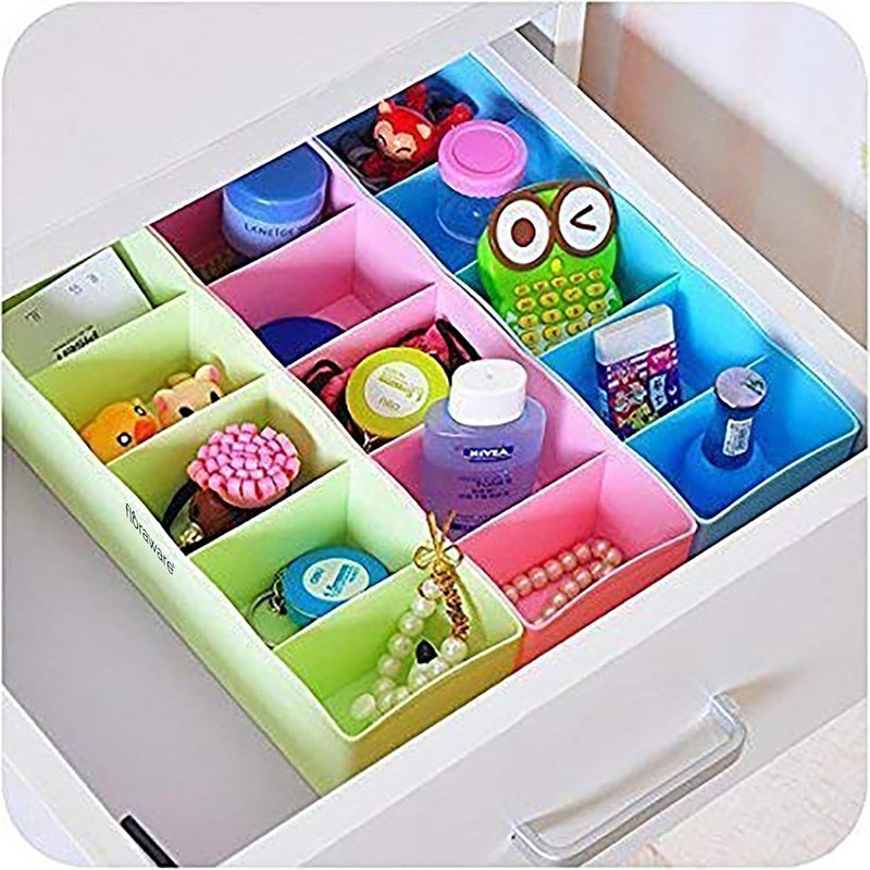 Floraware Plastic Storage Box Drawer Organizer Underwear Innerwear Socks Undergarments Storage Drawer Organiser set 4 Multicolour - Image 4