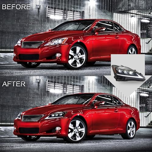 VLAND Headlights Assembly Fit for IS250/ IS250C IS350 IS350C IS220d 2006-2012, ISF 2008-2014 W/DRL, LED Front light with Sequential Turn Signal, Plug-n-Play Amber Headlamp - Image 5