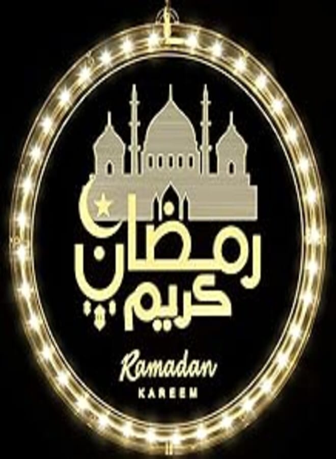 Goodern 3D Decorative Window Lights,Moon Star Night Lights Hanging String Lights for Outdoor Indoor Ramadan Atmosphere Hanging Lamp Gift for Kids Round Sucker Lamp for Party Decorations Supplies