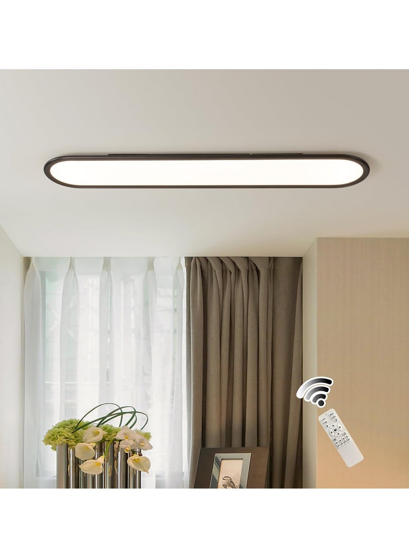 Ganeed Modern Linear Ceiling Lights,48W Dimmable LED Ceiling Lamp, High Brightness Long Ceiling Light,39.4 Inch Ultra Thin Low Profile Light Fixture for Bedroom Kitchen Closet Hallway,Black  - Image 1