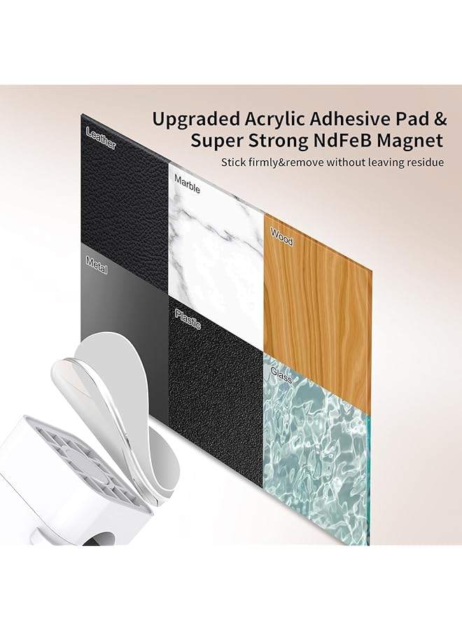 إيروريكس مشابك كابلات مغناطيسية، مشابك حامل كابلات، 6 قطع بتصميم مشبك زنبركي قابل للتعديل، أداة محمولة عملية، إدارة سلك لاصقة لكابل USB، لاصق أبيض - Image 3