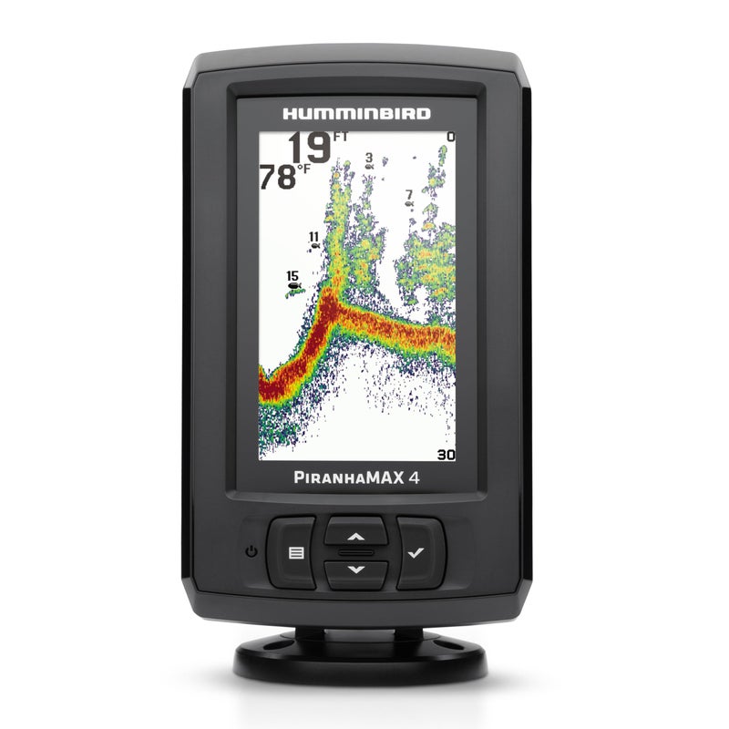 Humminbird هومينبيرد بيرانا ماكس 4 كاشف الأسماك مع جهاز الإرسال، سونار مزدوج الشعاع - Image 1