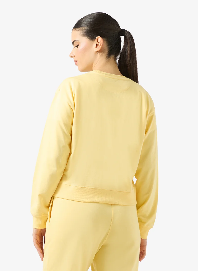 جينجر بيسيكس Cotton Oversize Crew Neck Essential Sweatshirt