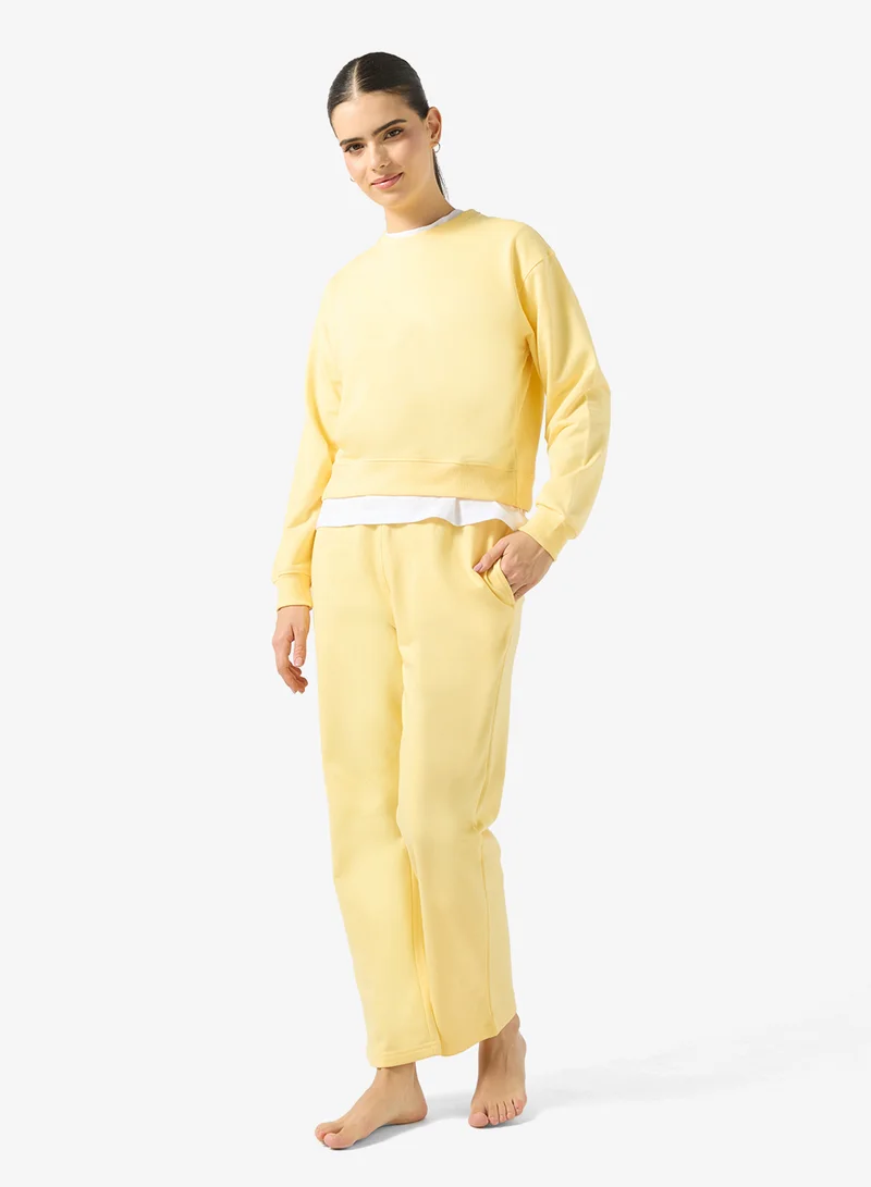 جينجر بيسيكس Cotton Oversize Crew Neck Essential Sweatshirt