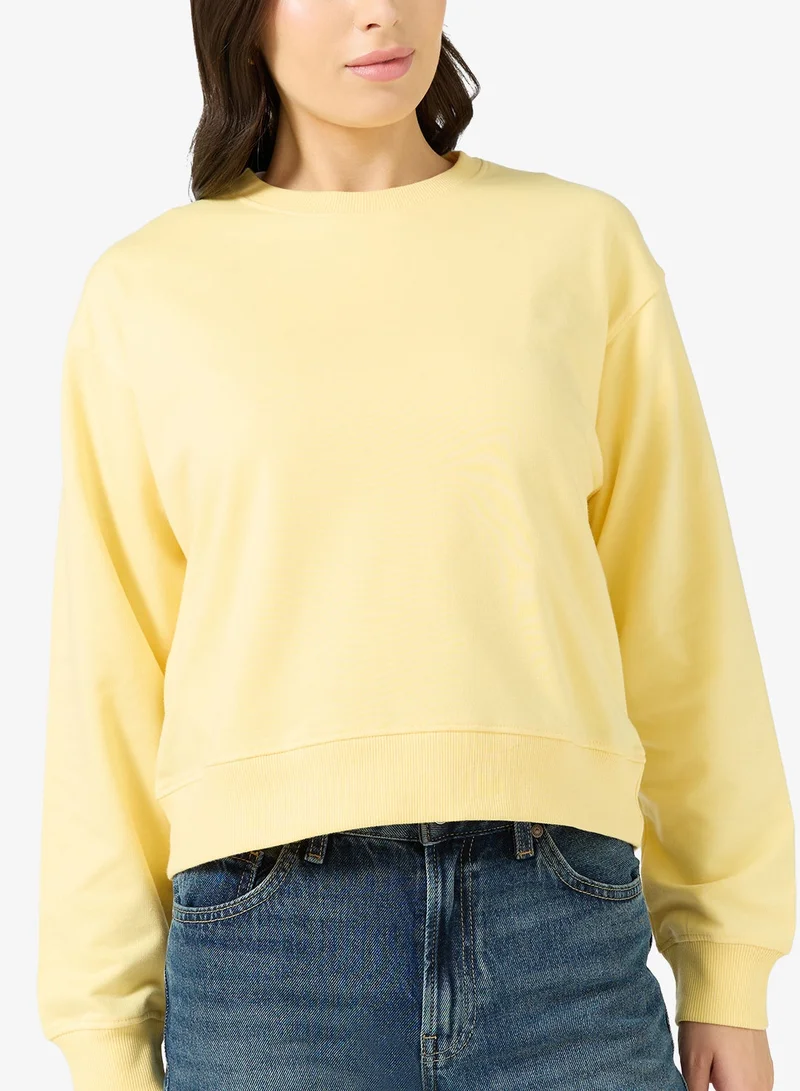 Ginger Basics  Cotton Oversize Crew Neck Essential Sweatshirt for Women | Best Price UAE
