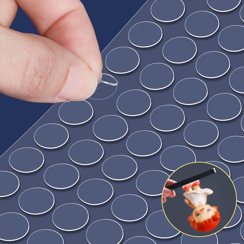500Pcs Clear Museum Gel Poster Sticky Tack Removable Glue Dots Double Sided No Trace Adhesive Putty For Crafts Balloons Festival Party Decorations, 0.39" - Image 1