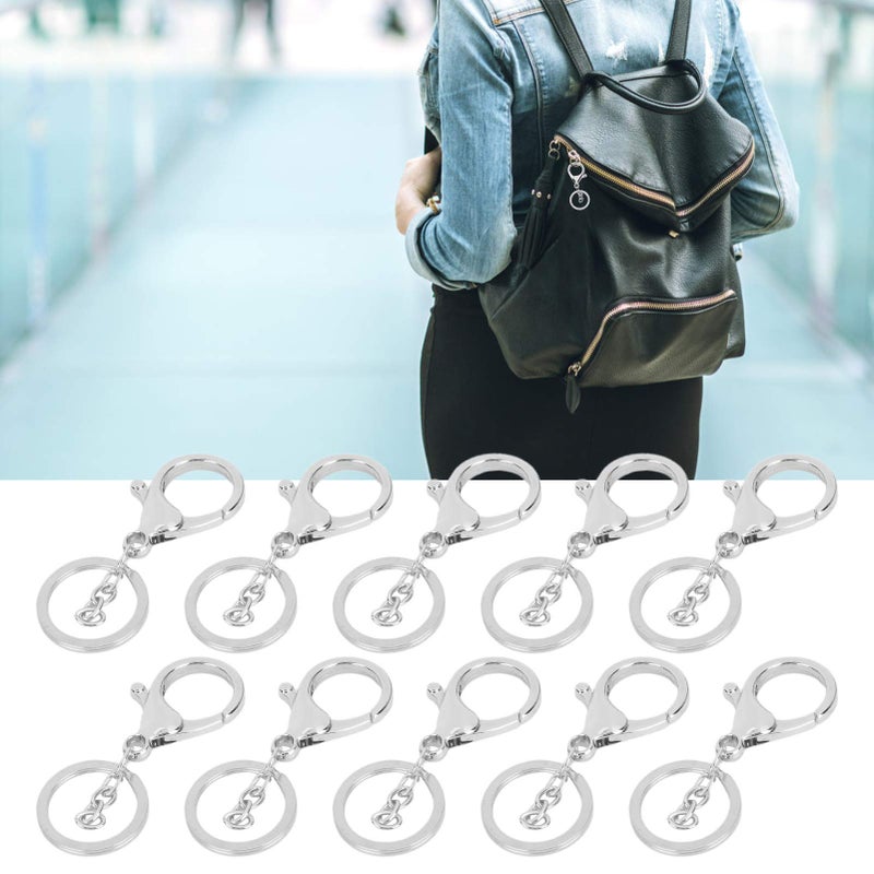 Silver Lobster Claw Clasps 10Pcs Keychain Hooks for Jewelry Making and Crafts - Image 3