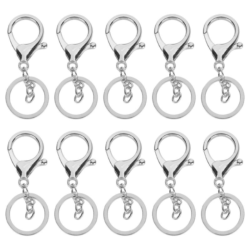 Silver Lobster Claw Clasps 10Pcs Keychain Hooks for Jewelry Making and Crafts - Image 2