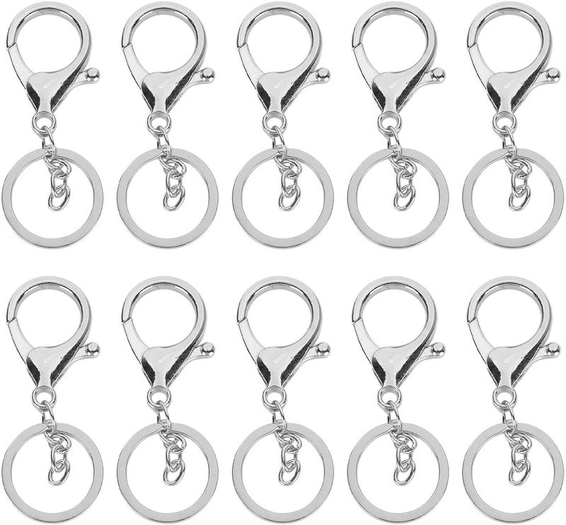 Silver Lobster Claw Clasps 10Pcs Keychain Hooks for Jewelry Making and Crafts - Image 1