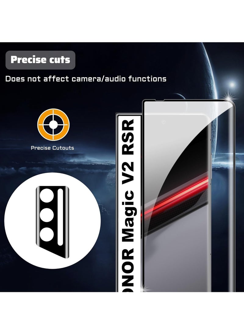 General Tempered Glass Compatible with Honor Magic V2 RSR Screen Protector, [2+2 Pack] Tempered Glass Camera Lens Protector & 9H Hardness HD Anti-Scratch Screen Protector  - Image 5