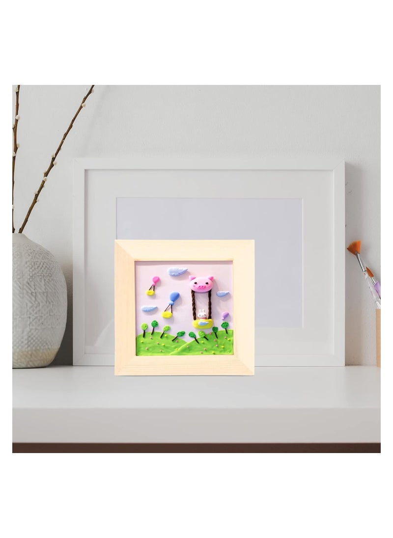 KASTWAVE - Wooden Picture Frames, Unleash Creativity with 6 DIY-Perfect 4.7x4.7 inch Unfinished Wood Photo Frames for Kids and Adults. Ideal for Arts, Crafts, and DIY Painting Projects - Image 1