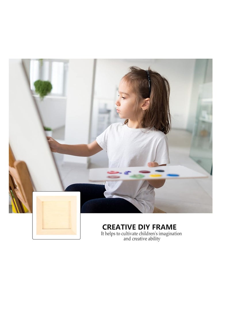 KASTWAVE - Wooden Picture Frames, Unleash Creativity with 6 DIY-Perfect 4.7x4.7 inch Unfinished Wood Photo Frames for Kids and Adults. Ideal for Arts, Crafts, and DIY Painting Projects - Image 1