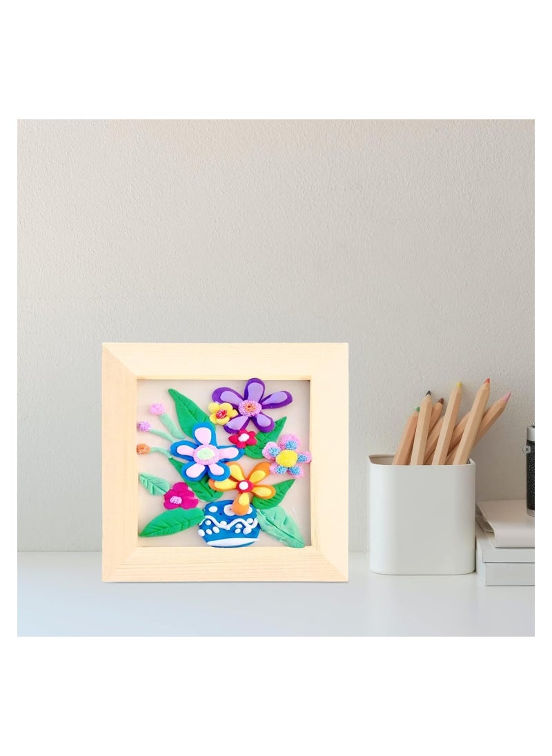 KASTWAVE - Wooden Picture Frames, Unleash Creativity with 6 DIY-Perfect 4.7x4.7 inch Unfinished Wood Photo Frames for Kids and Adults. Ideal for Arts, Crafts, and DIY Painting Projects - Image 1