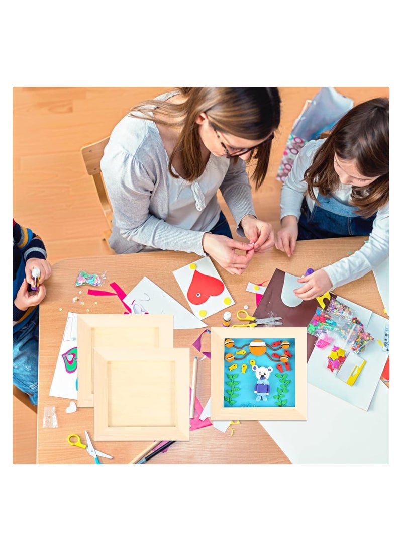 KASTWAVE - Wooden Picture Frames, Unleash Creativity with 6 DIY-Perfect 4.7x4.7 inch Unfinished Wood Photo Frames for Kids and Adults. Ideal for Arts, Crafts, and DIY Painting Projects - Image 1