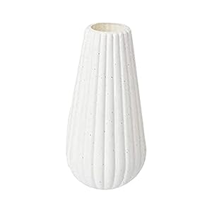 bvslf Flower Vase for Home Office Decor, Decorative Vase for Home Decor Center Table Bedroom Living Room & Office Decoration, Flower Holder, Set of 1, White Plastic Vase - Image 1