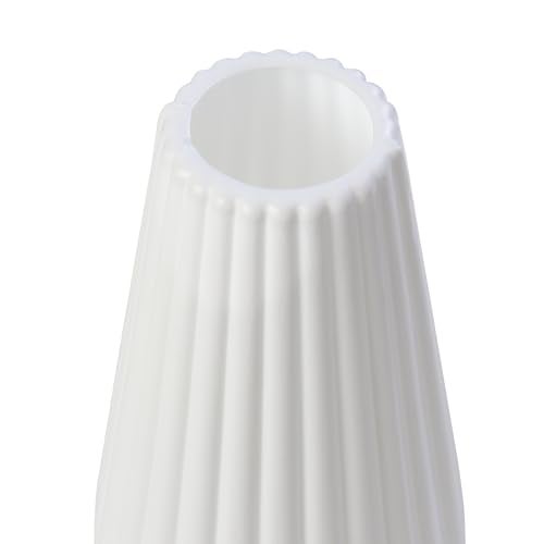 bvslf Flower Vase for Home Office Decor, Decorative Vase for Home Decor Center Table Bedroom Living Room & Office Decoration, Flower Holder, Set of 1, White Plastic Vase - Image 5