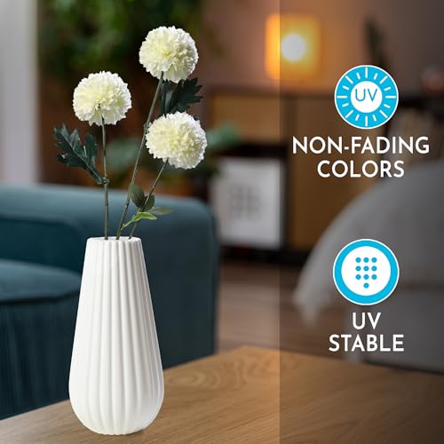 bvslf Flower Vase for Home Office Decor, Decorative Vase for Home Decor Center Table Bedroom Living Room & Office Decoration, Flower Holder, Set of 1, White Plastic Vase - Image 3