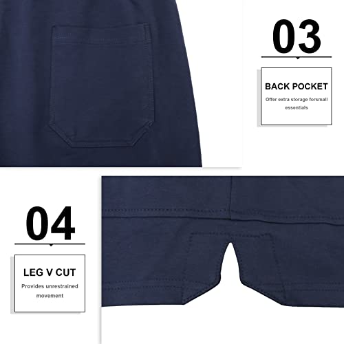 PIDOGYM Men's 5" Gym Workout Shorts,Fitted Jogging Short Pants for Bodybuilding Running Training with Zipper Pockets Navy Blue - Image 5