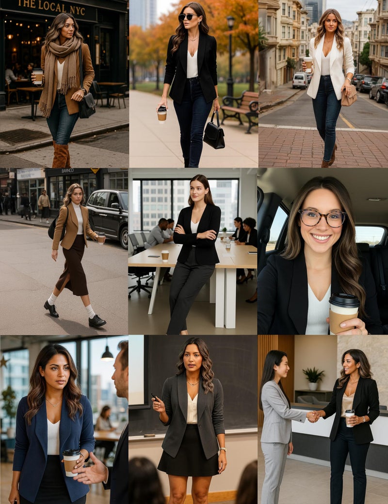 Tralilbee Women's Casual Long Sleeve Blazers Knit Open Front Black Blazer Jacket Dressy, Black, L - Image 3