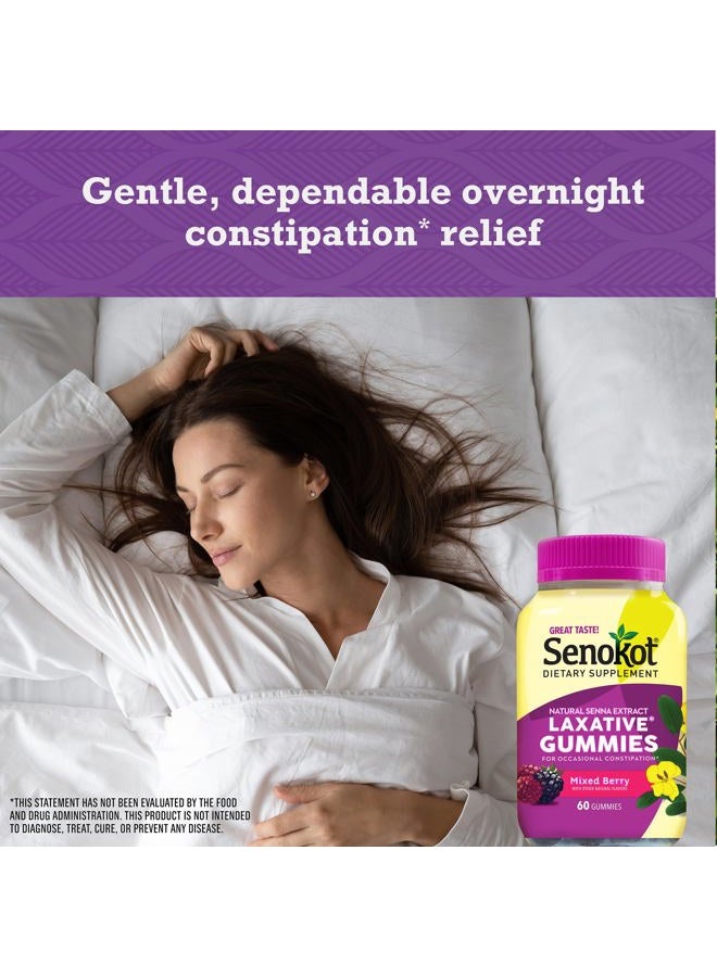 Senokot Dietary Supplement Laxative Gummies for Occasional Constipation Relief, Mixed Berry, 60 Count - Image 3