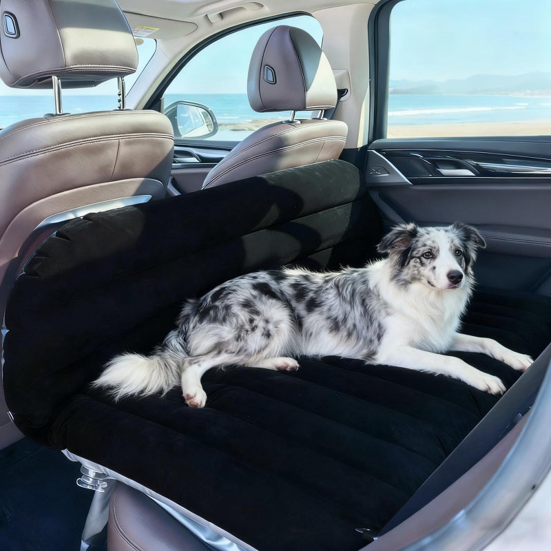 QDH SUV Car Air Mattress â€“ Inflatable Back Seat Bed with Electric Air Pump, Portable Camping Travel Sleeping Pad, Blow Up Car Bed (Black for SUV) - Image 5
