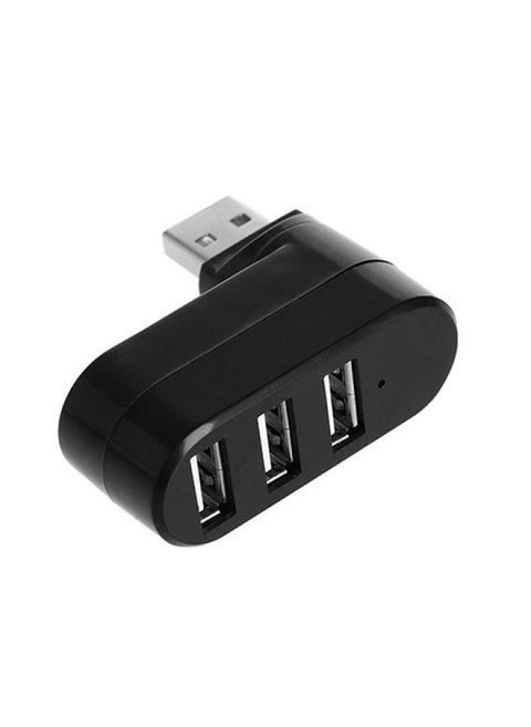 Rotating Mini USB 2.0 HUB 3 Port HUB Laptop Usb2.0 Expansion Splitter-Number Of Interfaces:Rotating 3-port Black Bag