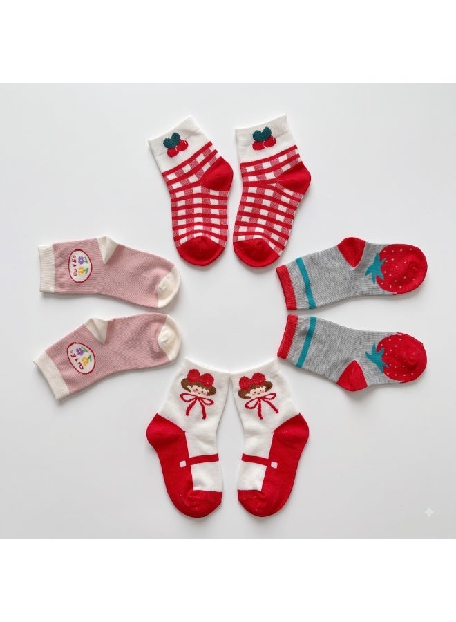Tropical Girl's (Pack of 3 )Ankle Socks (Assorted) - Image 1