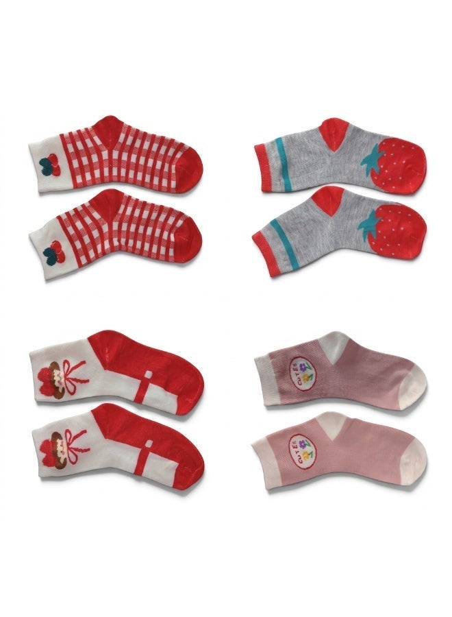 Tropical Girl's (Pack of 3 )Ankle Socks (Assorted) - Image 3