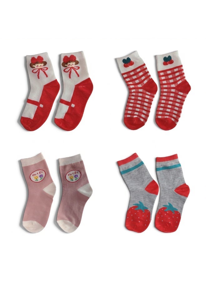 Tropical Girl's (Pack of 3 )Ankle Socks (Assorted) - Image 2
