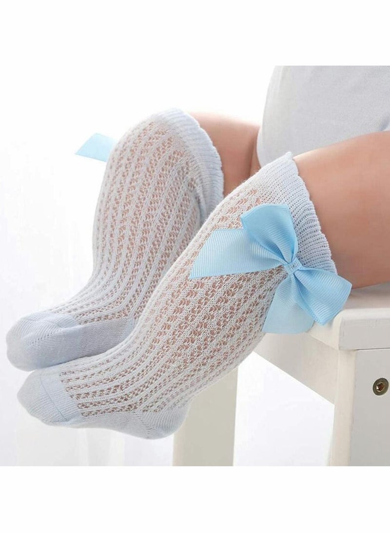 KASTWAVE Baby Girls Knee High Mesh Socks Breathable Infants Toddlers Bowknot for Dress  - Image 3