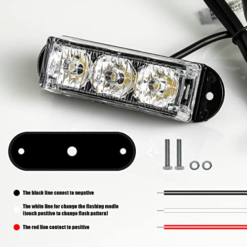 FXC (2PCS 3-LED Strobe Light White Waterproof Emergency Beacon Flash Lights,Purishion Caution Bar 12 Different Flashing Car SUV Pickup Truck Van - Image 5
