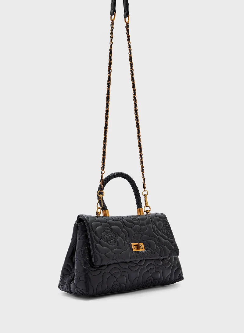 ايلا Floral Rose Embroidered Satchel Bag