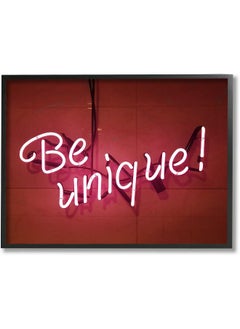 Stupell Industries Stupell Industries Home Décor Be Unique Neon Sign Photography Framed Giclee Texturized Art, 11 x 1.5 x 14, Proudly Made in USA  - Image 1