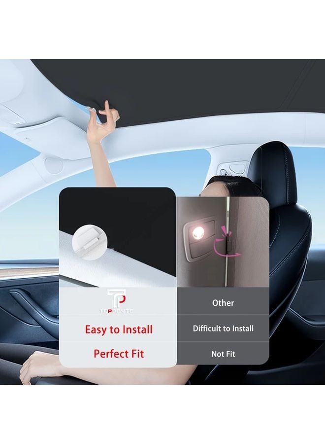 High Density Sun Protection Sunshade For Tesla Model 3 Easy Installation - Image 5