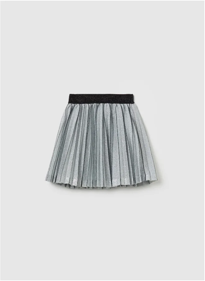 Ovs Short pleated skirt in lurex