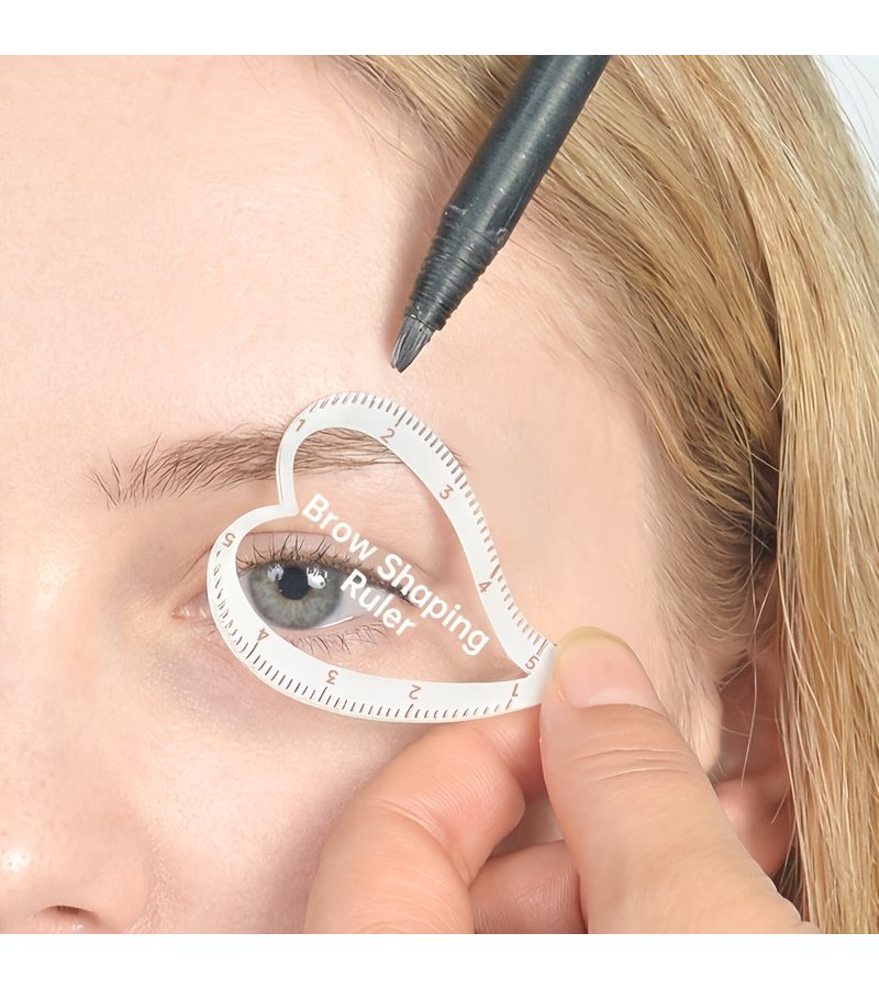 Heart Shaped Eyebrow Guide Ruler Stencil Kit For Perfect Brows - Image 3